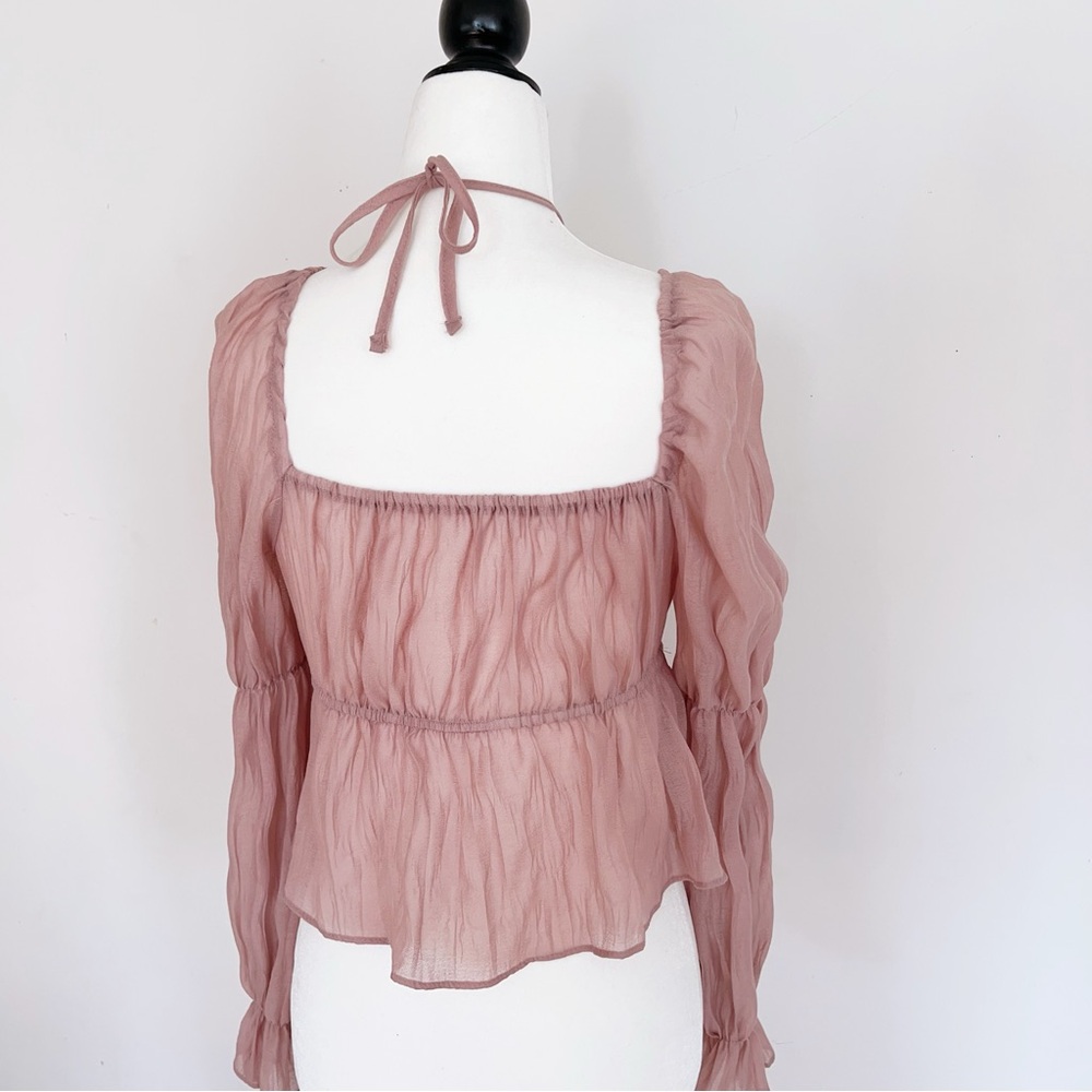 Fairycore Sheer Blouse – Soft Romantic Puff Sleeve Top！100% new condition! - Picture 10 of 10